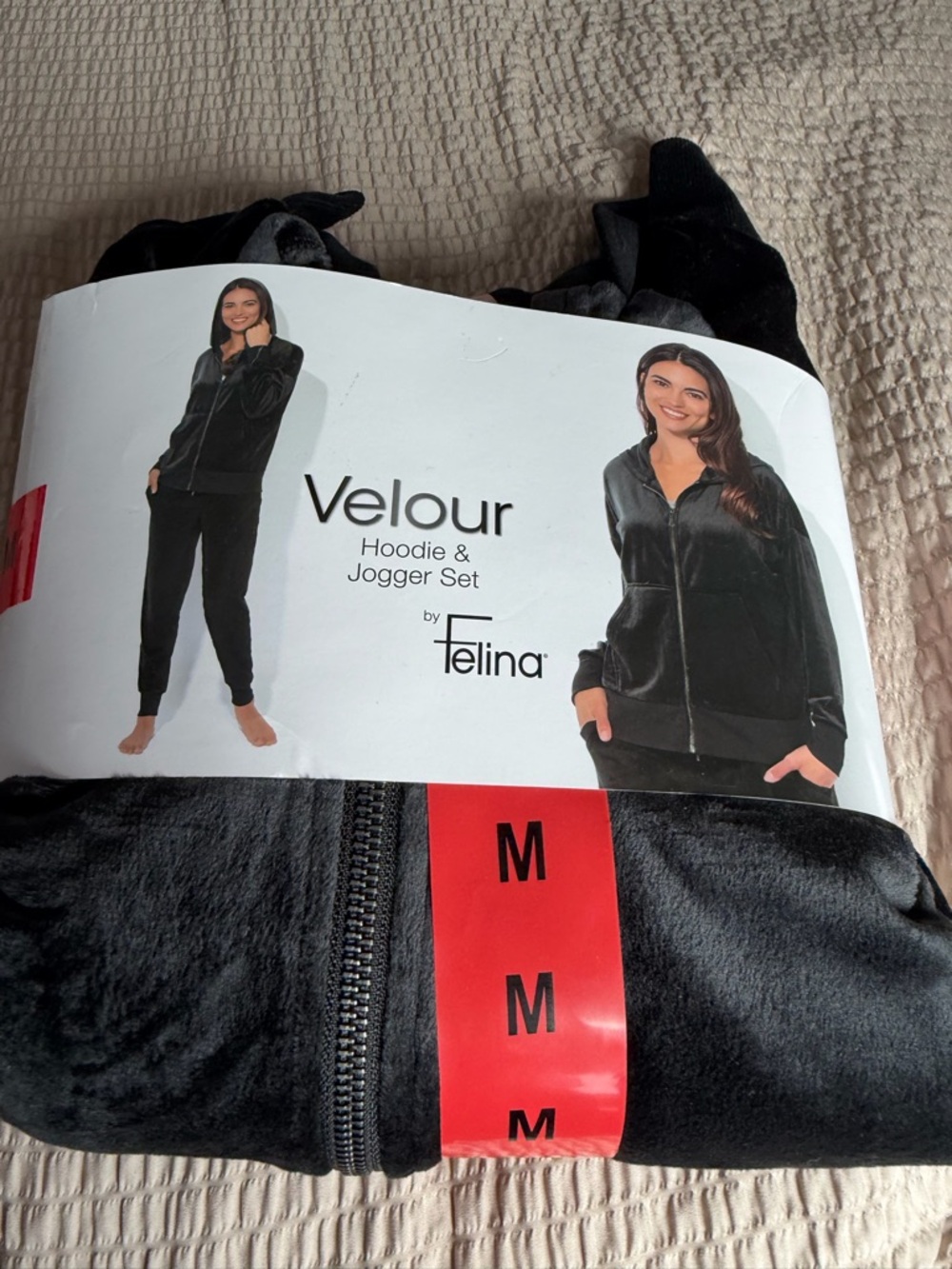Felina Black Velour Hoodie & Jogger Set
